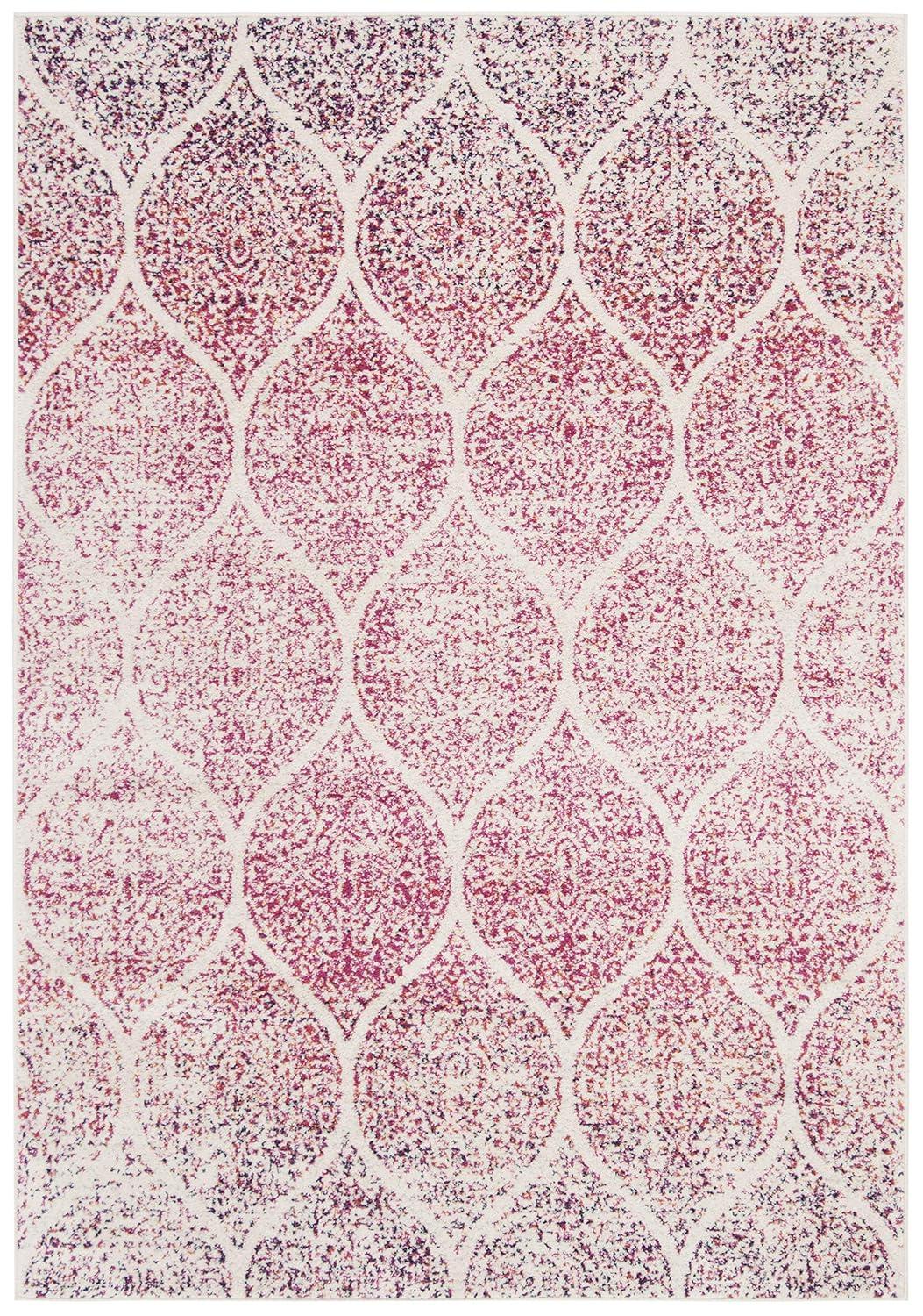 Madison MAD604 Power Loomed Indoor Area Rug - Cream/Fuchsia - 5'3"x7' - Safavieh
