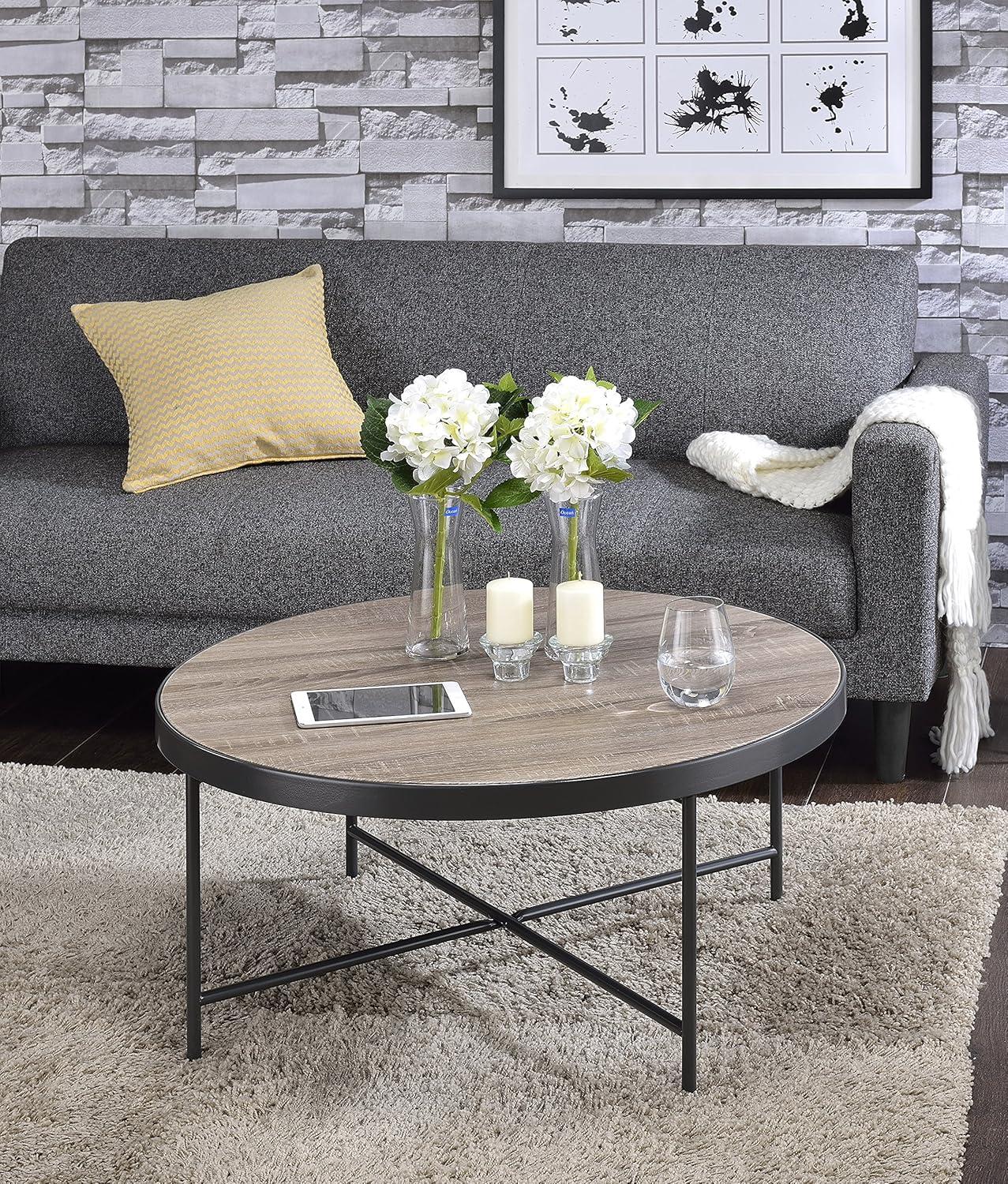 Charming Coffee Table Weathered Oak Brown - Saltoro Sherpi