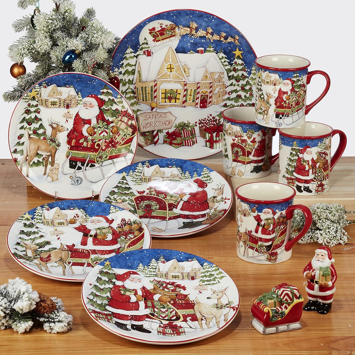 Certified International Santa's Workshop 16 Pc. Dinnerware Set, Service for 4, Multicolor