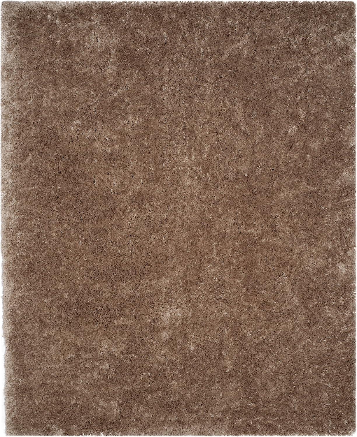 SAFAVIEH Arctic Giselle Solid Polyester Shag Area Rug, Taupe, 5' x 7'