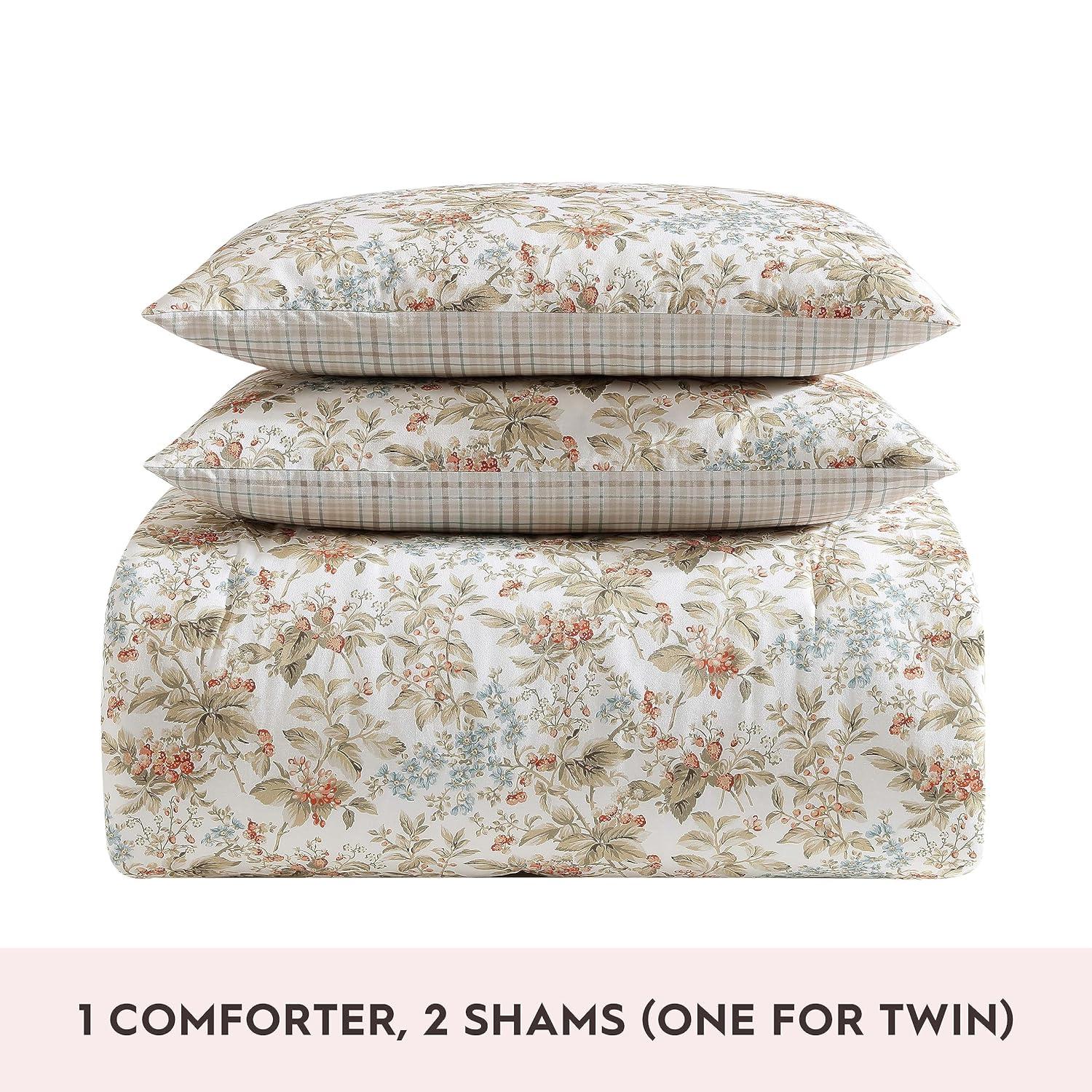 Laura Ashley Laura Ashley Bramble Floral Cotton Reversible Comforter Set