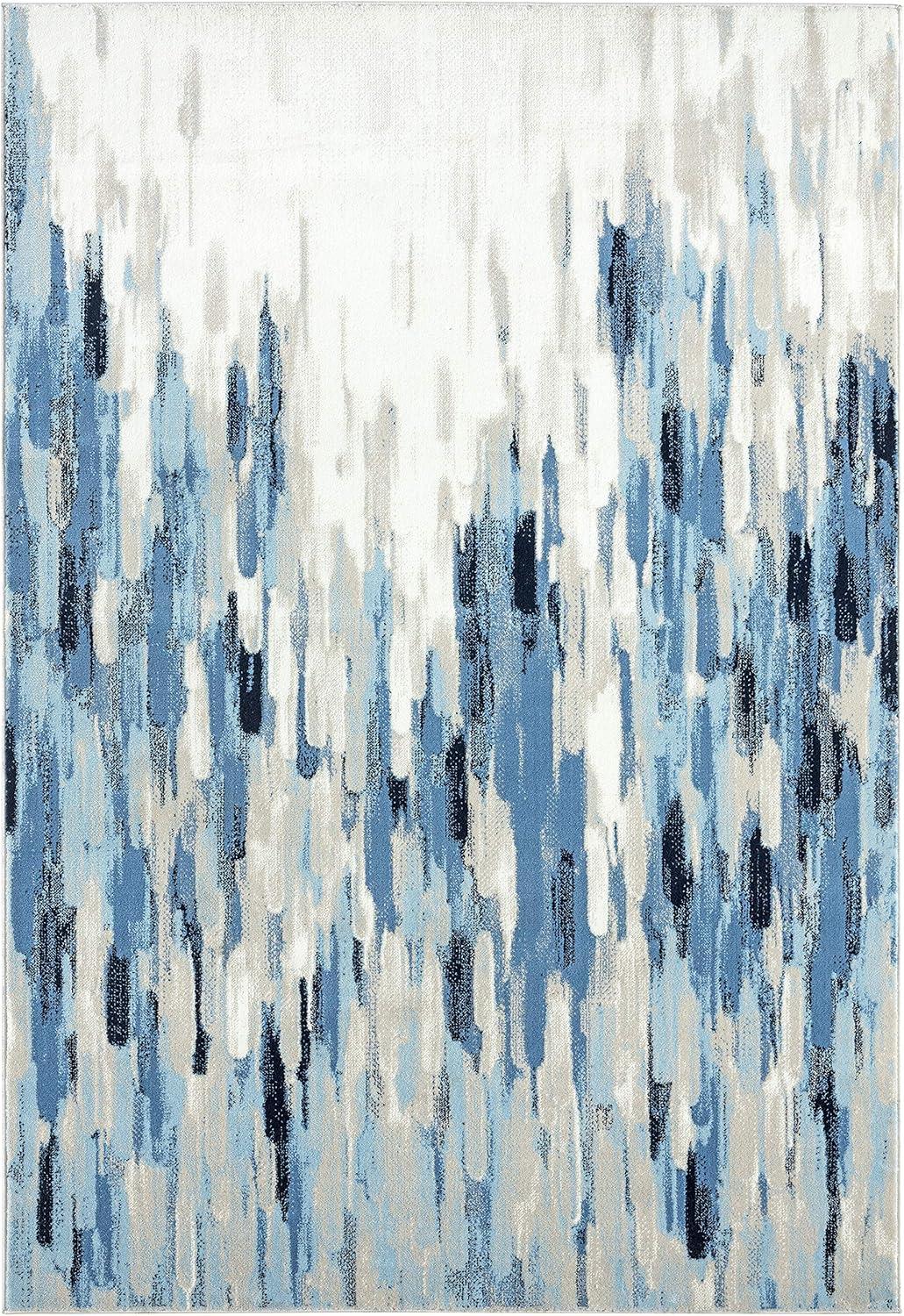 Aerilyn Abstract Blue/Beige Area Rug