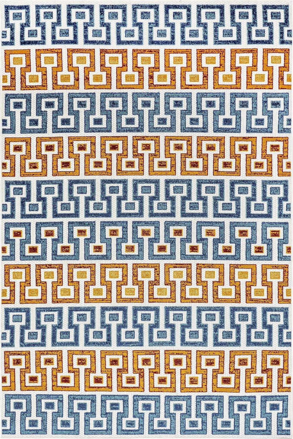 Nuloom Rochel Mediterranean Indoor/Outdoor Patio Area Rug 5' x 8' in Blue