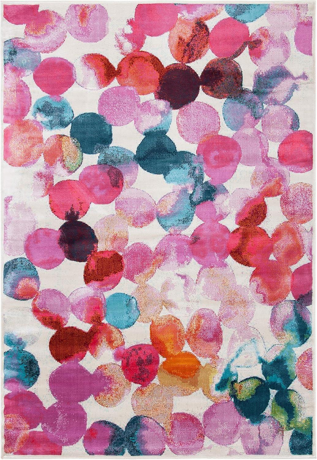 Lillian LLN377 Power Loomed Area Rug - Rose/Light Blue - 8'x10' - Safavieh