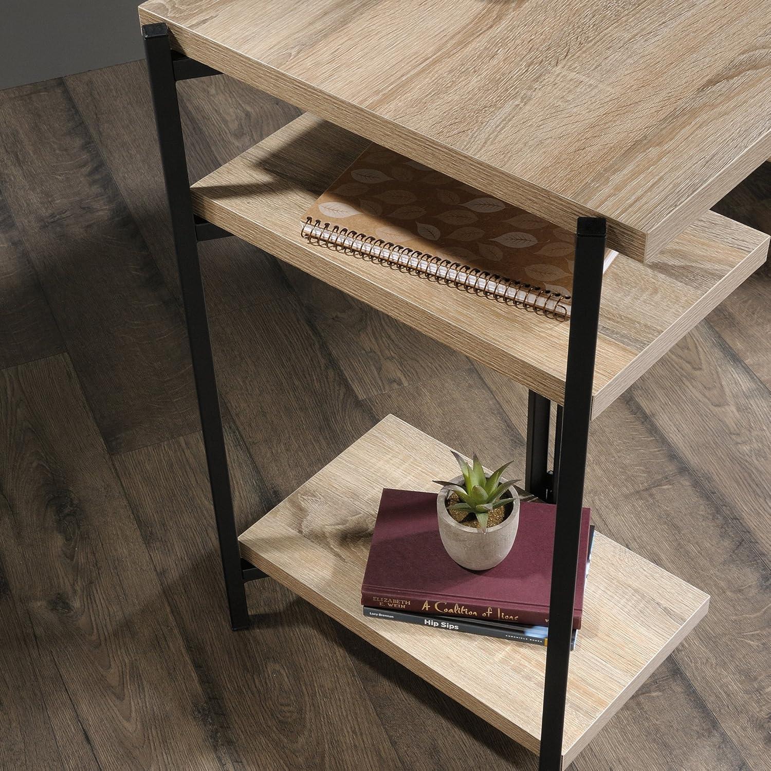 North Avenue Computer Desk with Open Shelves Sindoori Mango - Sauder: 60" Office, Modern Style, Metal Frame: Laminate Workstation with Fixed Shelf