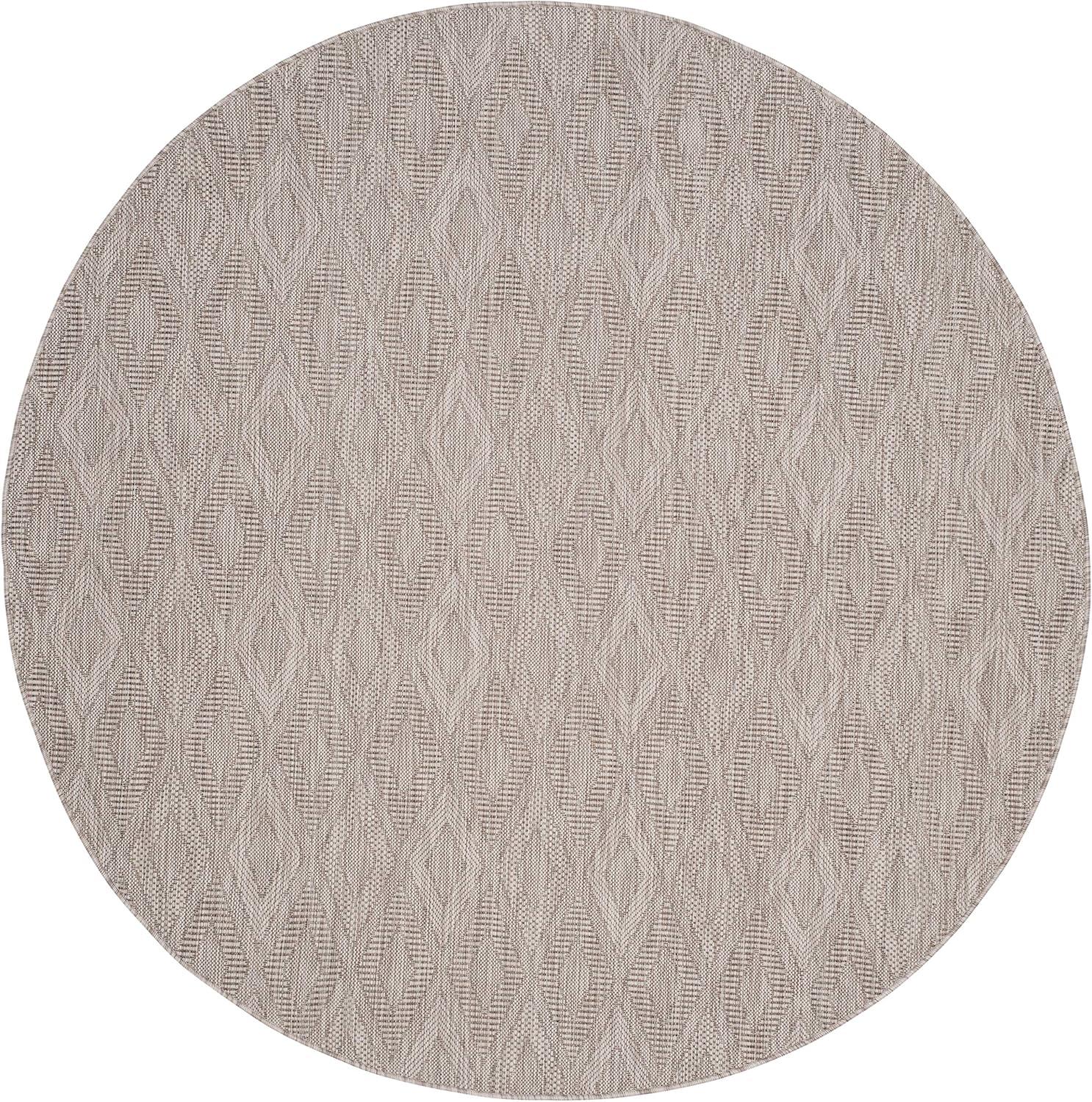 Courtyard CY8521 Power Loomed Indoor/Outdoor Area Rug - Beige/Brown - 5' round - Safavieh.