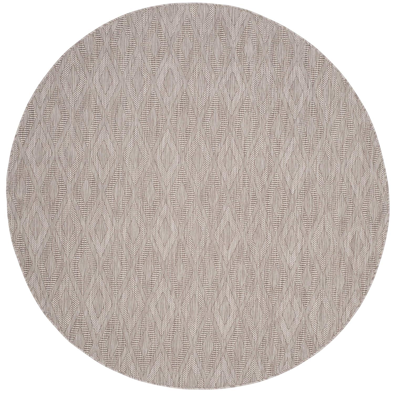 Courtyard CY8521 Power Loomed Indoor/Outdoor Area Rug - Beige/Brown - 5' round - Safavieh.