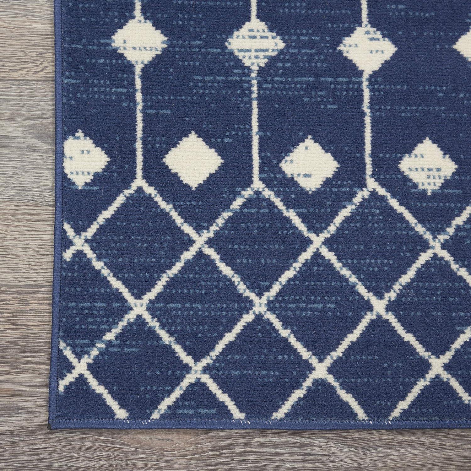 Nourison Grafix GRF37 Indoor Area Rug Navy 2'3" x 12'