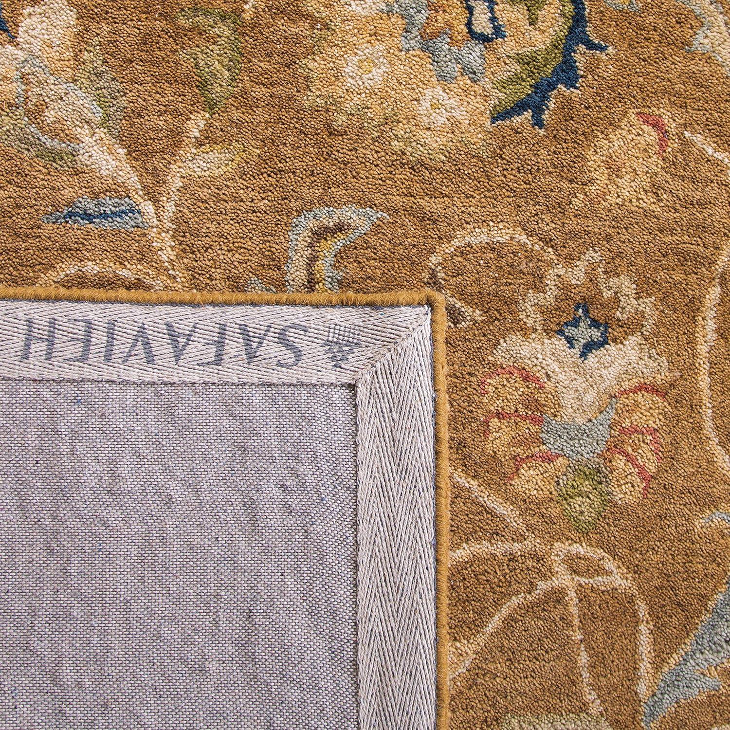 SAFAVIEH Bergama Michayla Traditional Wool Area Rug, Brown/Blue, 2' x 3'