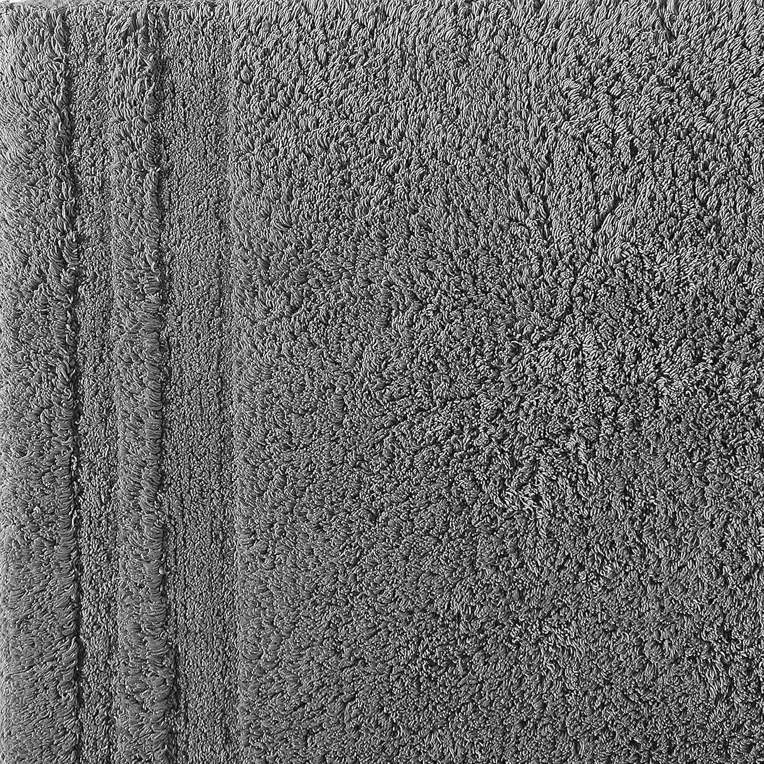 Eden Plush Pile Solid Reversible Cotton White 2 Piece Bath Rug Set