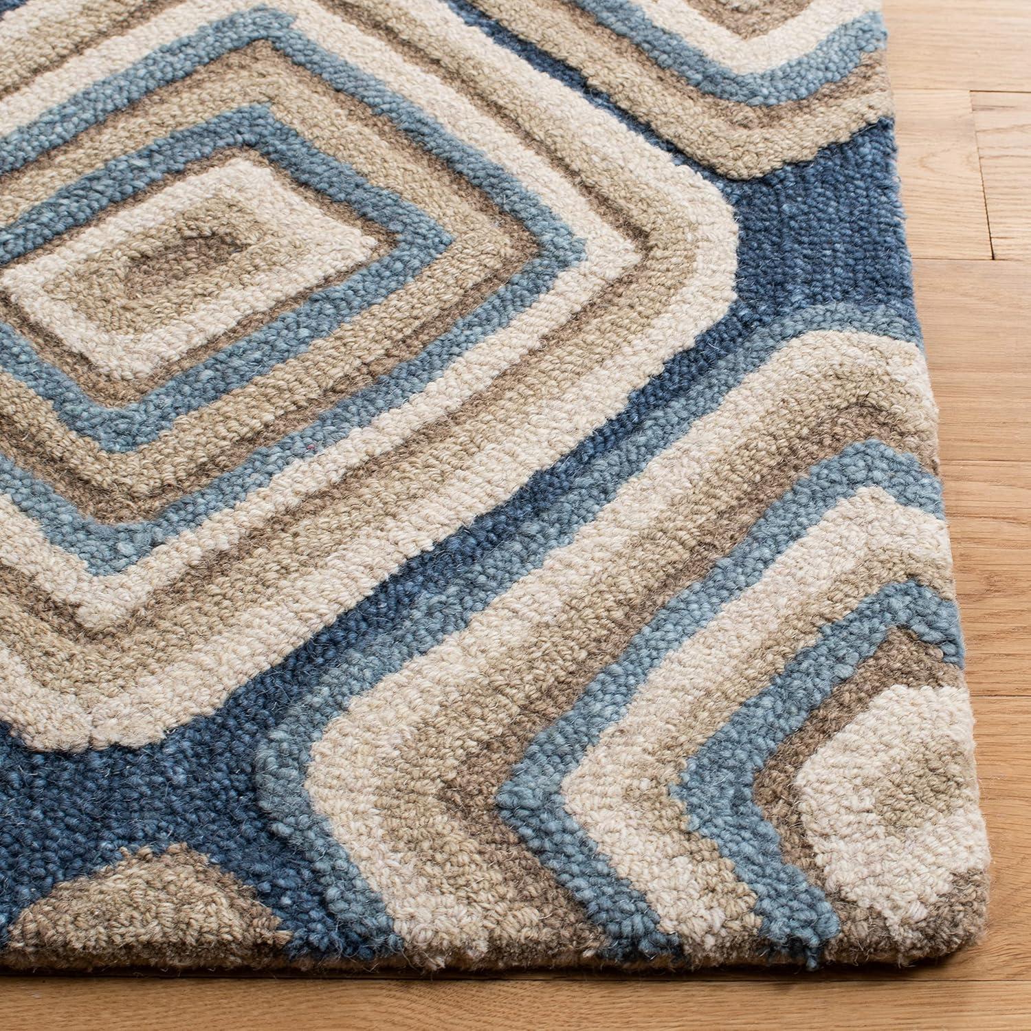 Aspen APN350 Hand Tufted Indoor Area Rug - Blue/Beige - 8'x10' - Safavieh