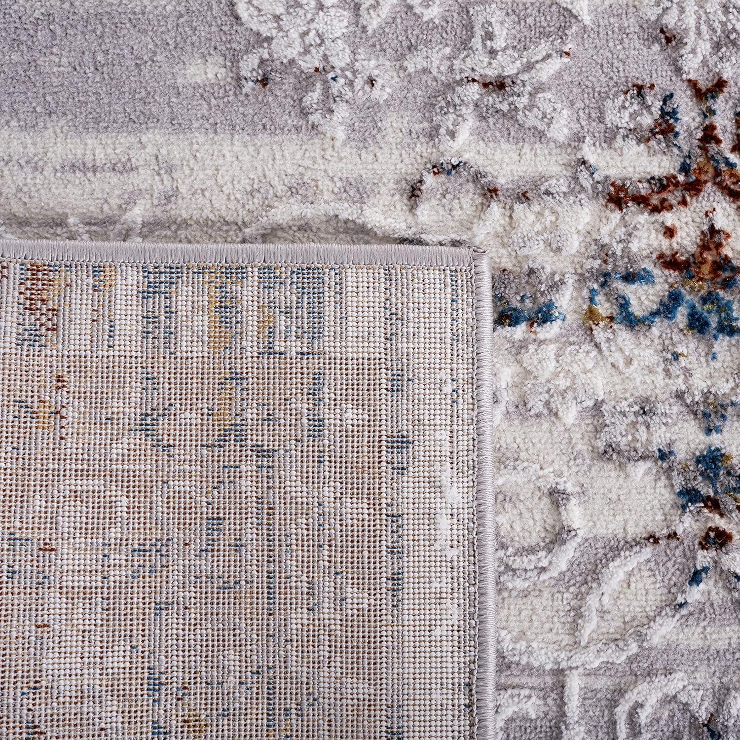 Amelia ALA298 Power Loomed Area Rug - Gray/Blue Gold - 8'x10' - Safavieh.