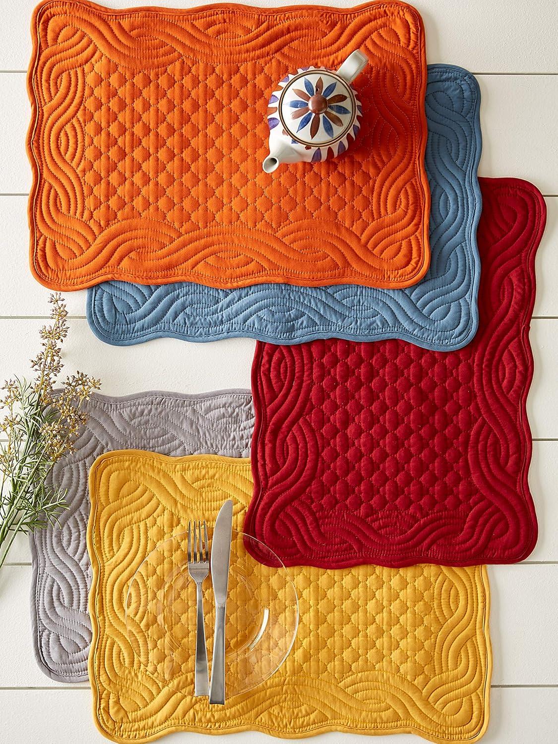 DII Gray Quilted Farmhouse Placemat (Set of 6)