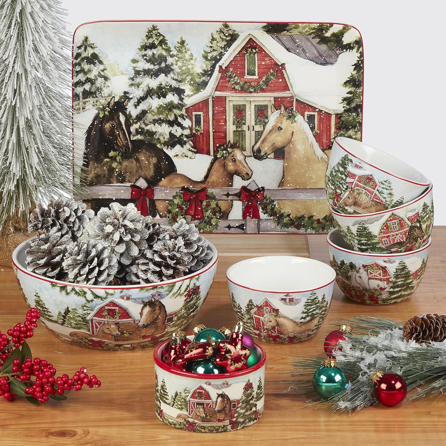 16pc Earthenware Homestead Christmas Dinnerware Set - Certified International