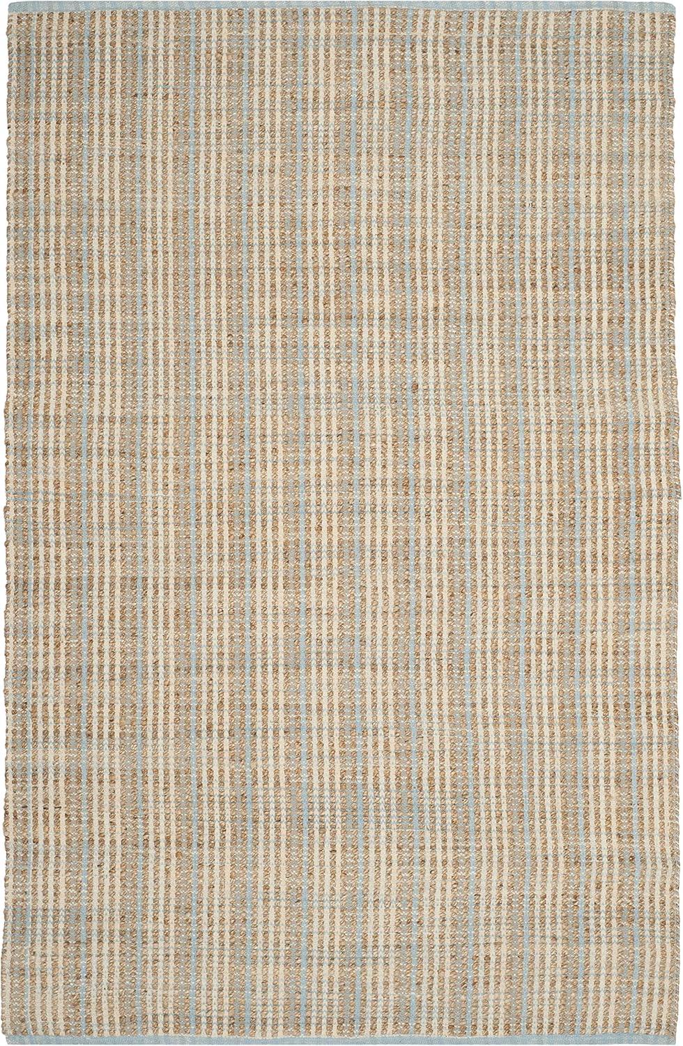 Natural Hand-Knotted Cotton Stripe 4' x 6' Area Rug