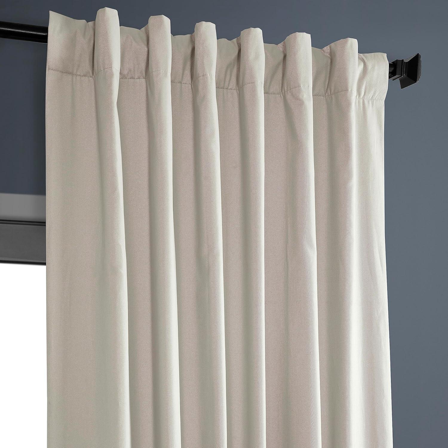 Hazelwood Beige Solid Cotton Blackout Curtain (1 Panel), Hazelwood Beige, 50W X 108L