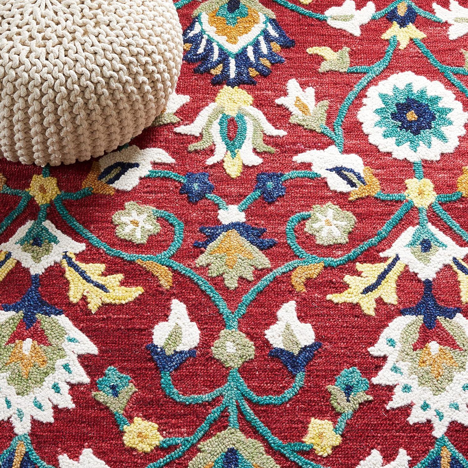 Blossom BLM562 Hand Tufted Area Rug - Red/Ivory - 8'x10' - Safavieh.