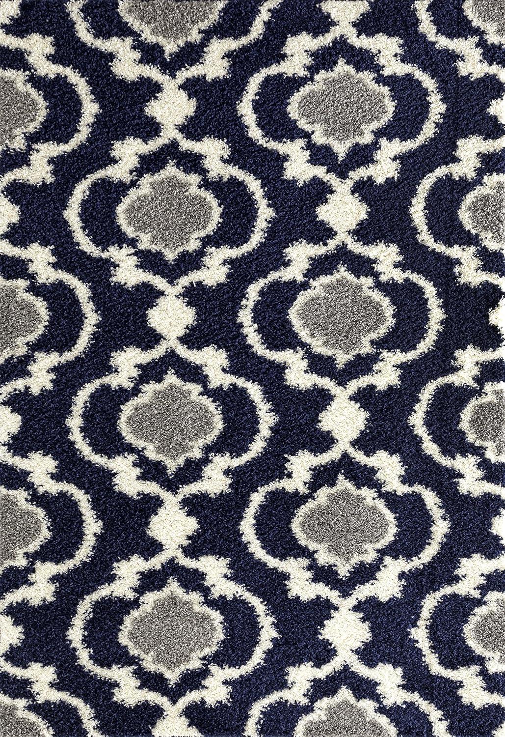 World Rug Gallery Cozy Moroccan Trellis Shag Area Rug