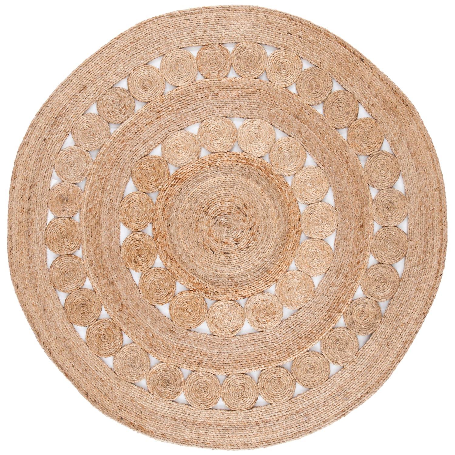 Natural Fiber NFB250 Hand Woven Area Rug - Natural - 3' round - Safavieh.