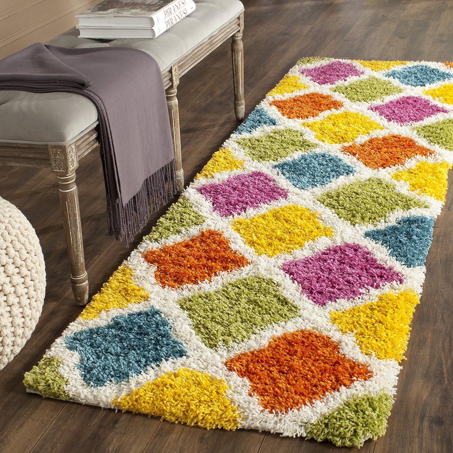 Shag Kids SGK562 Power Loomed Indoor Accent Rug - Ivory/Multi - 2'3"x5' - Safavieh.