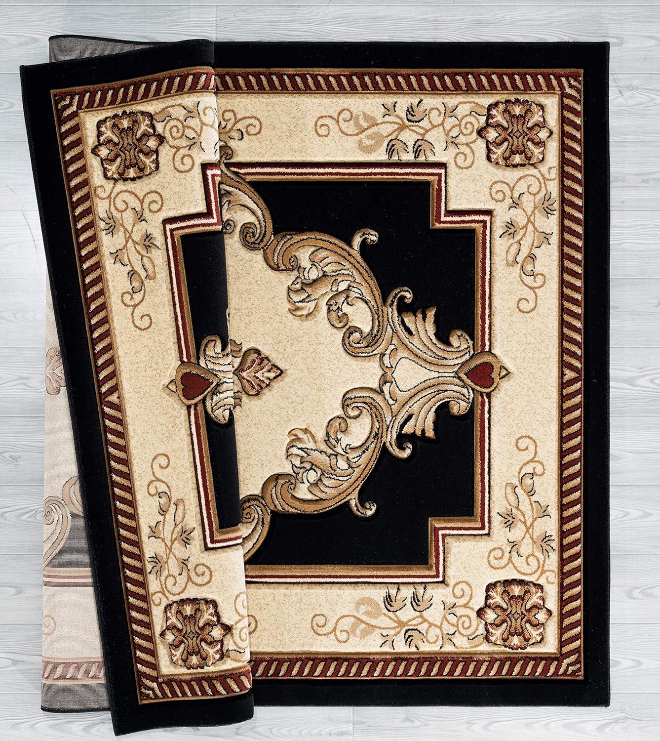 Designer Home Swan Area Rug 2050 10534 Fallon Burgundy Medallion Curls 1' 10" x 2' 8" Rectangle