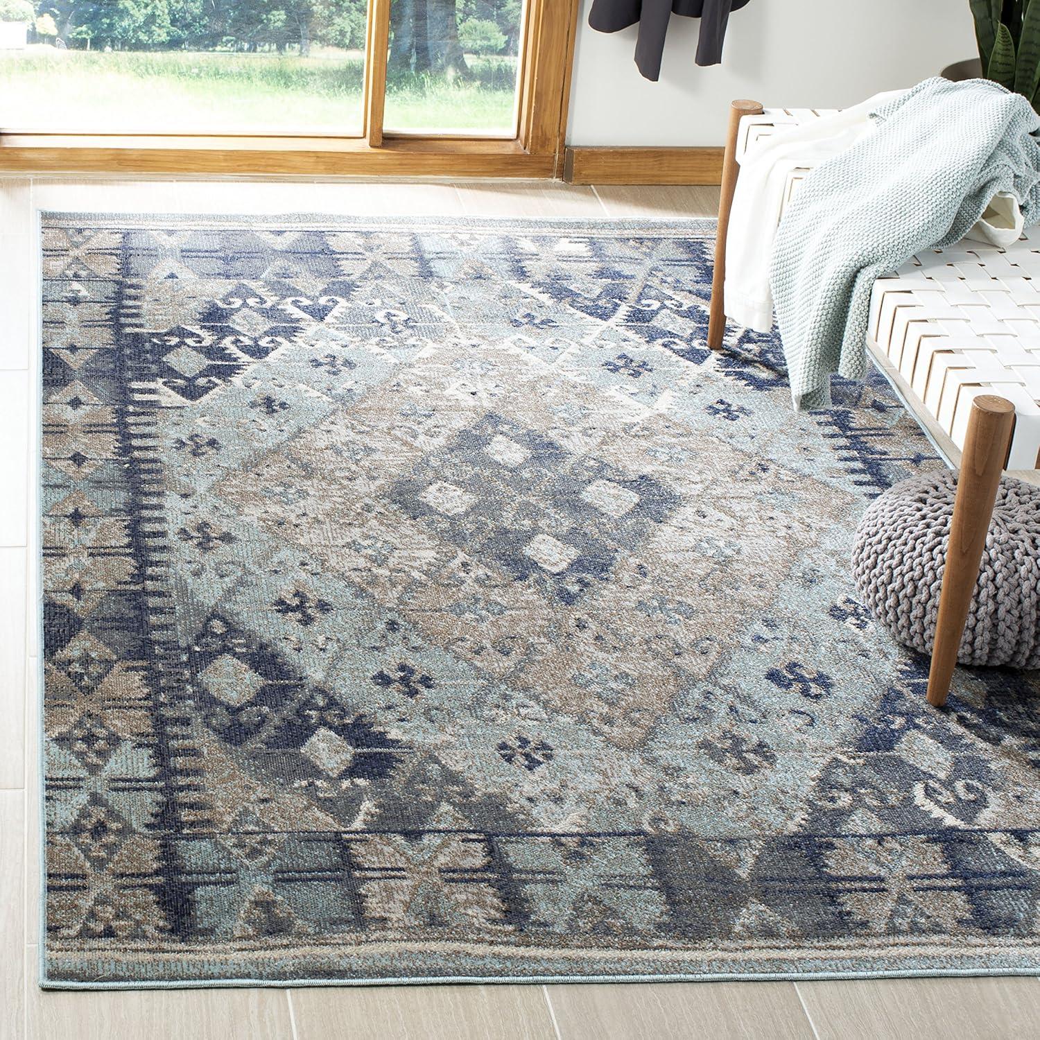 Griffeth Southwestern Blue/Gray Area Rug