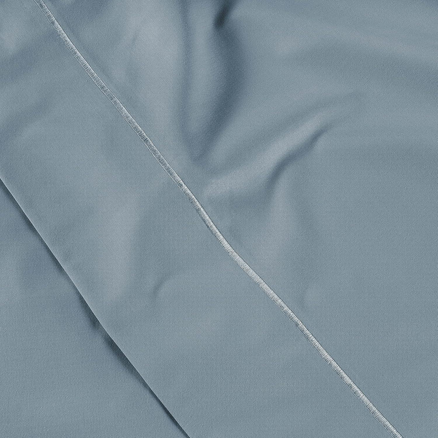 LANE LINEN 1000 TC 100% Egyptian Cotton Queen Sheet Set, 16 inch Deep Pocket Fully Elasticized French Reinforced Pocket Seams for Soft, Comfy & Fresh Bed Eco Friendly Cooling Sheets Queen -Blue