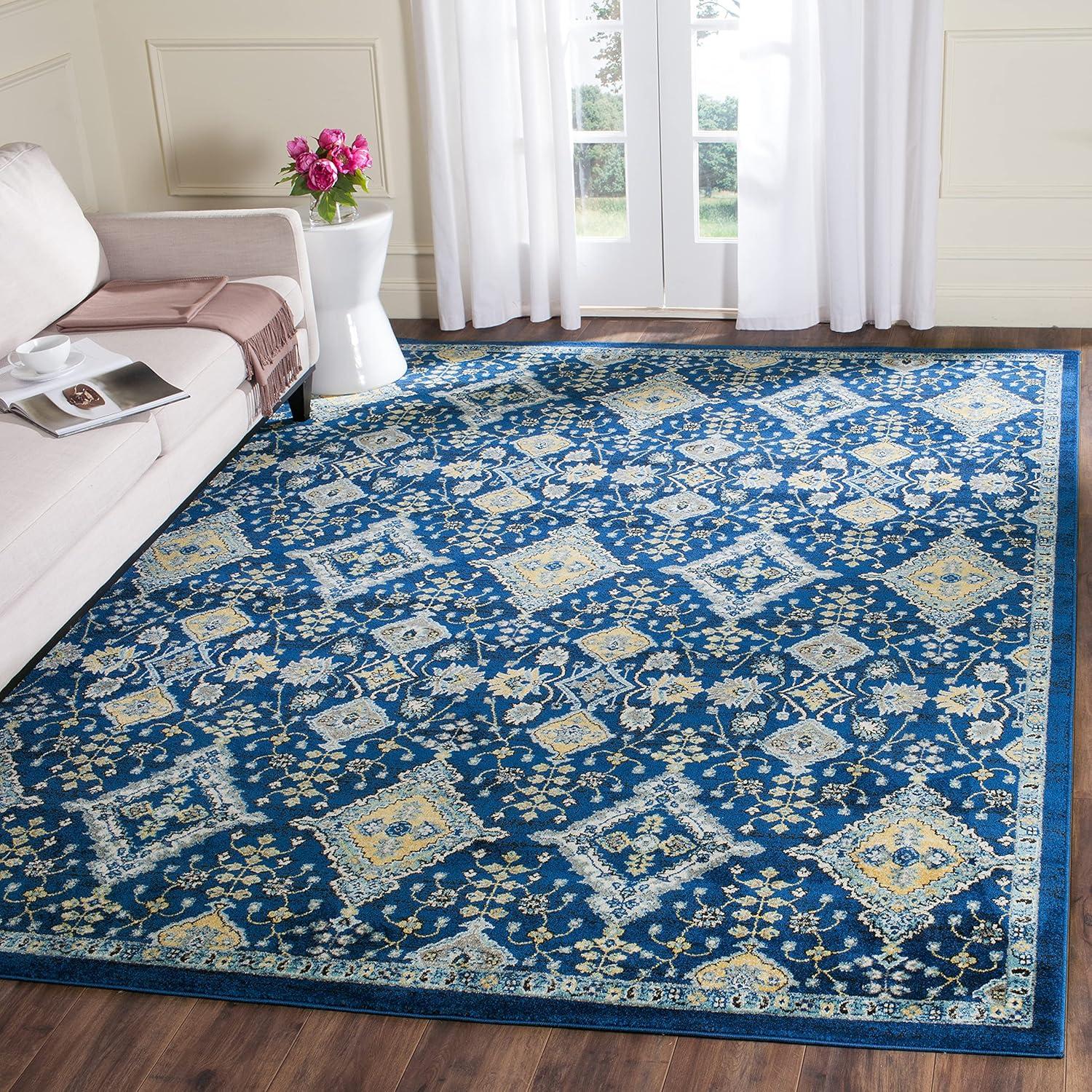 Evoke EVK224 Power Loomed Accent Rug - Royal/Ivory - 3'x5' - Safavieh.