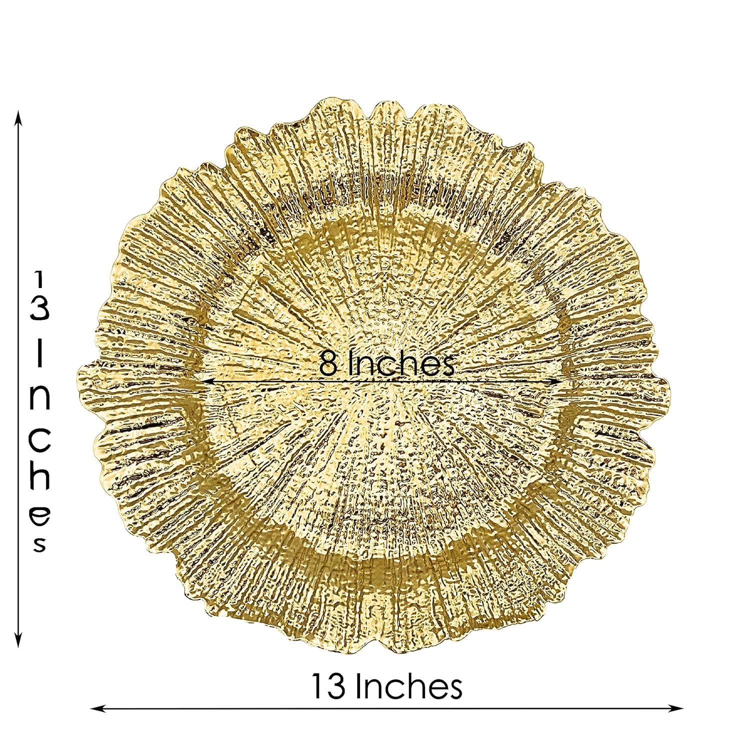 13 Inch Light Blue Charger Plates, Round Plastic Reef Plate Chargers for Dinner Plates, Wedding, Party Elegant Decoration Place Mats (24, Light Blue)