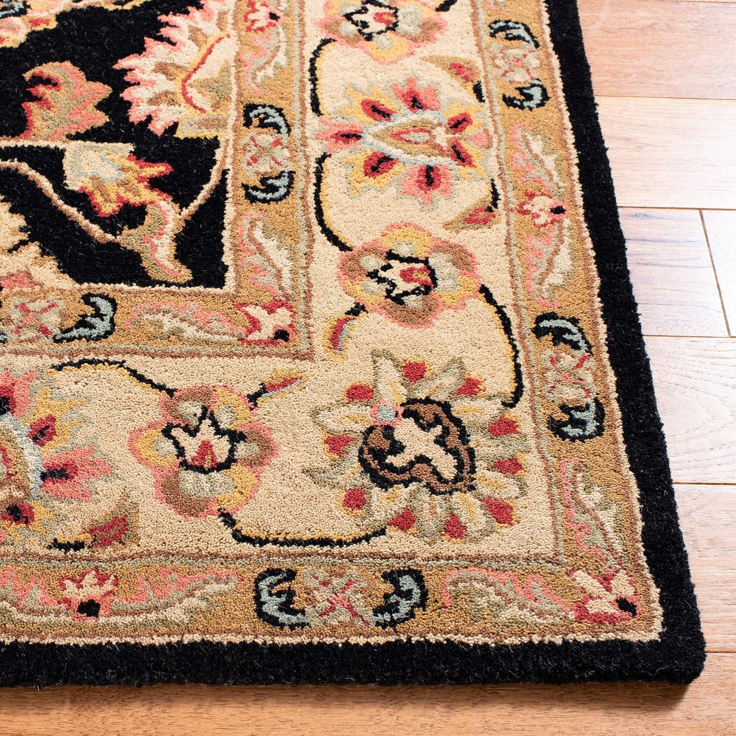 Heritage HG957 Handmade Area Rug - 4'x6' - Black/Beige - Safavieh