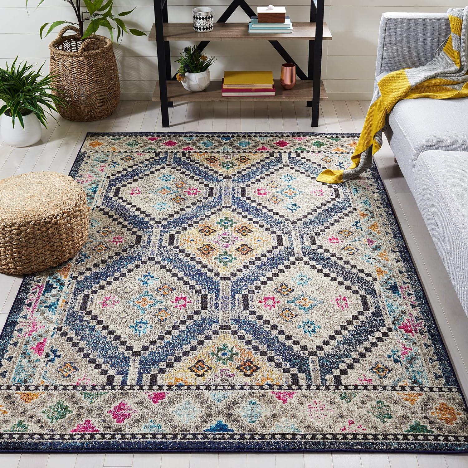 Madison MAD481 Power Loomed Area Rug - Navy/Beige - 3'x5' - Safavieh.