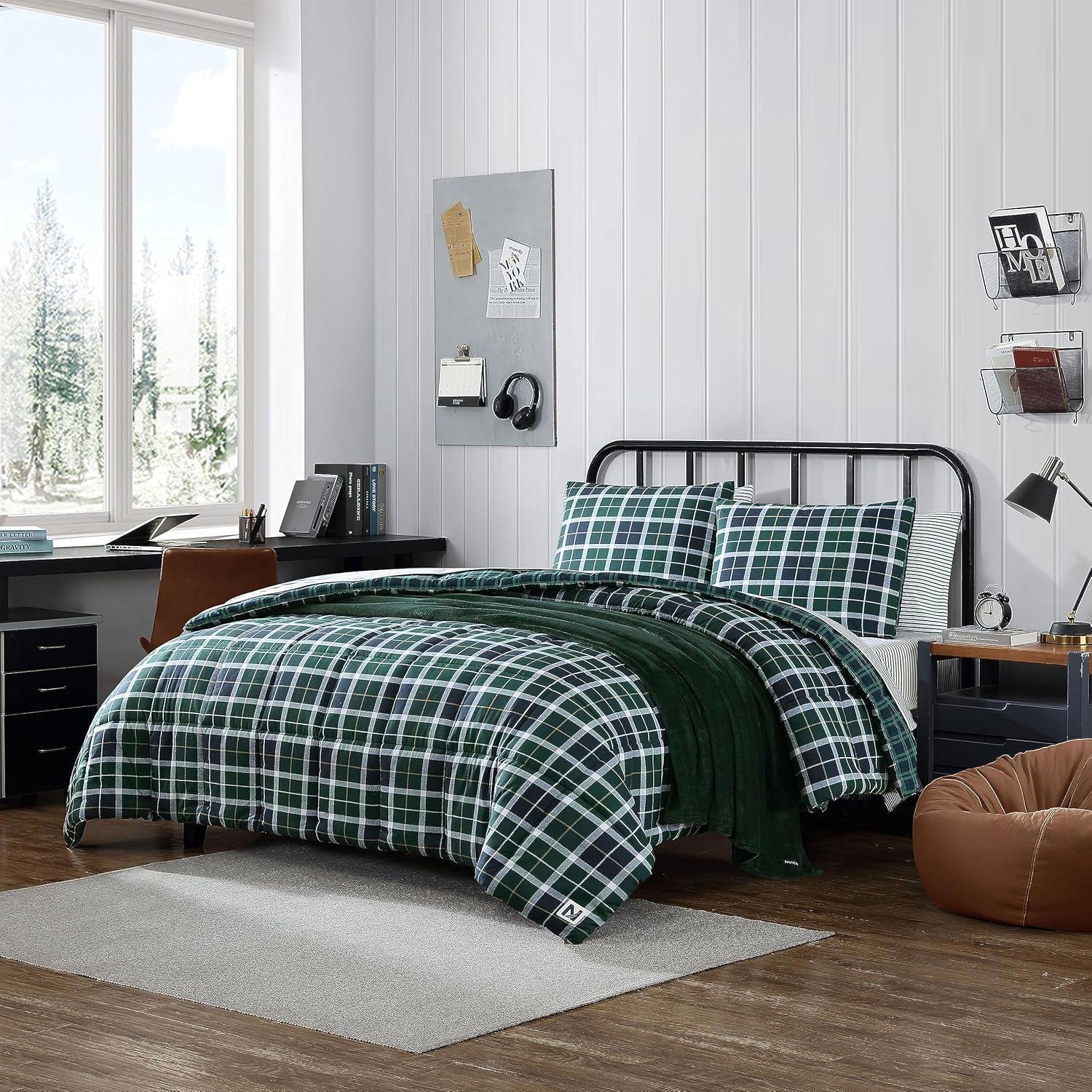 Nautica Northsail Plaid Navy Reversible Duvet Cover Set