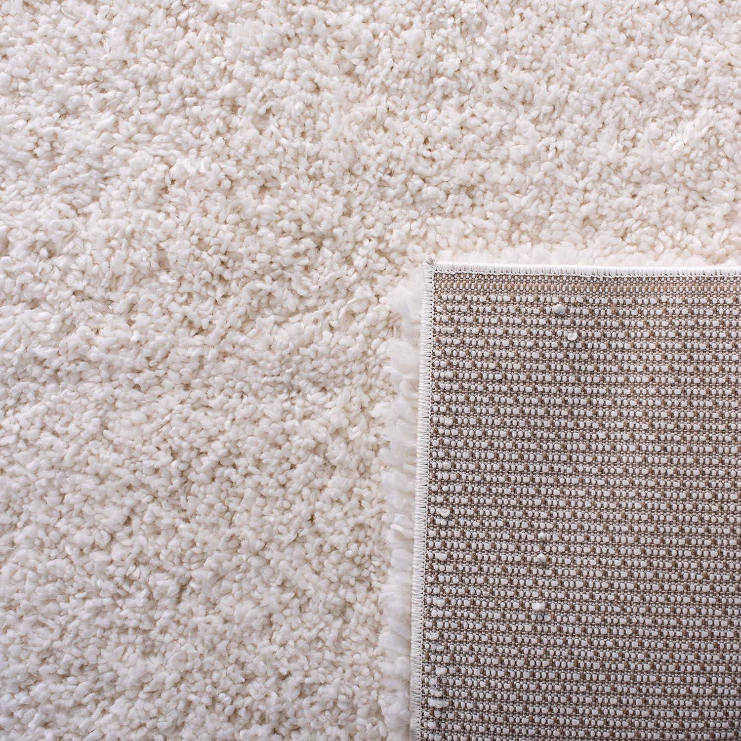 SAFAVIEH Fontana Jamie Solid Shag Runner Rug, Ivory, 2'3" x 8'