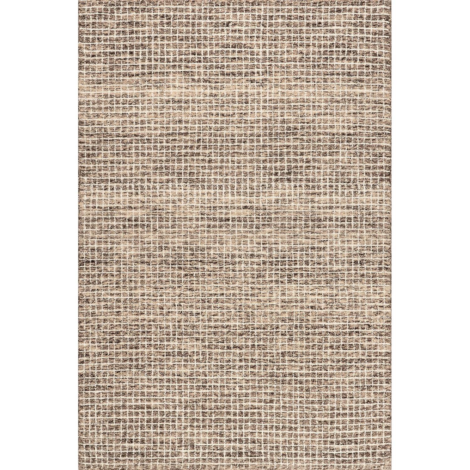Gracie Oaks Melrose Checked Wool Area Rug