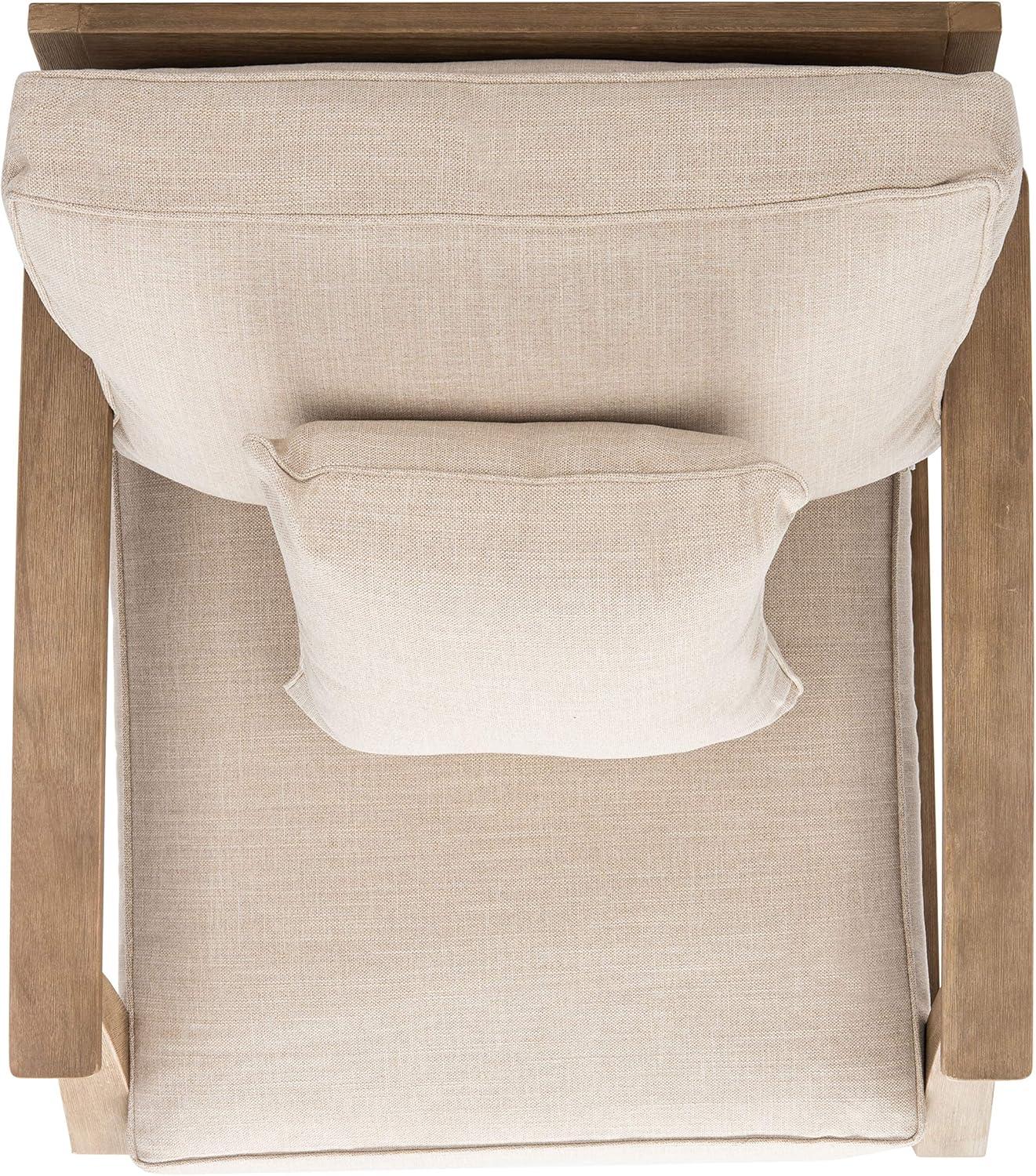 SAFAVIEH Couture Martinique Coastal Eucalyptus Wood Solid Armchair, Natural/Beige