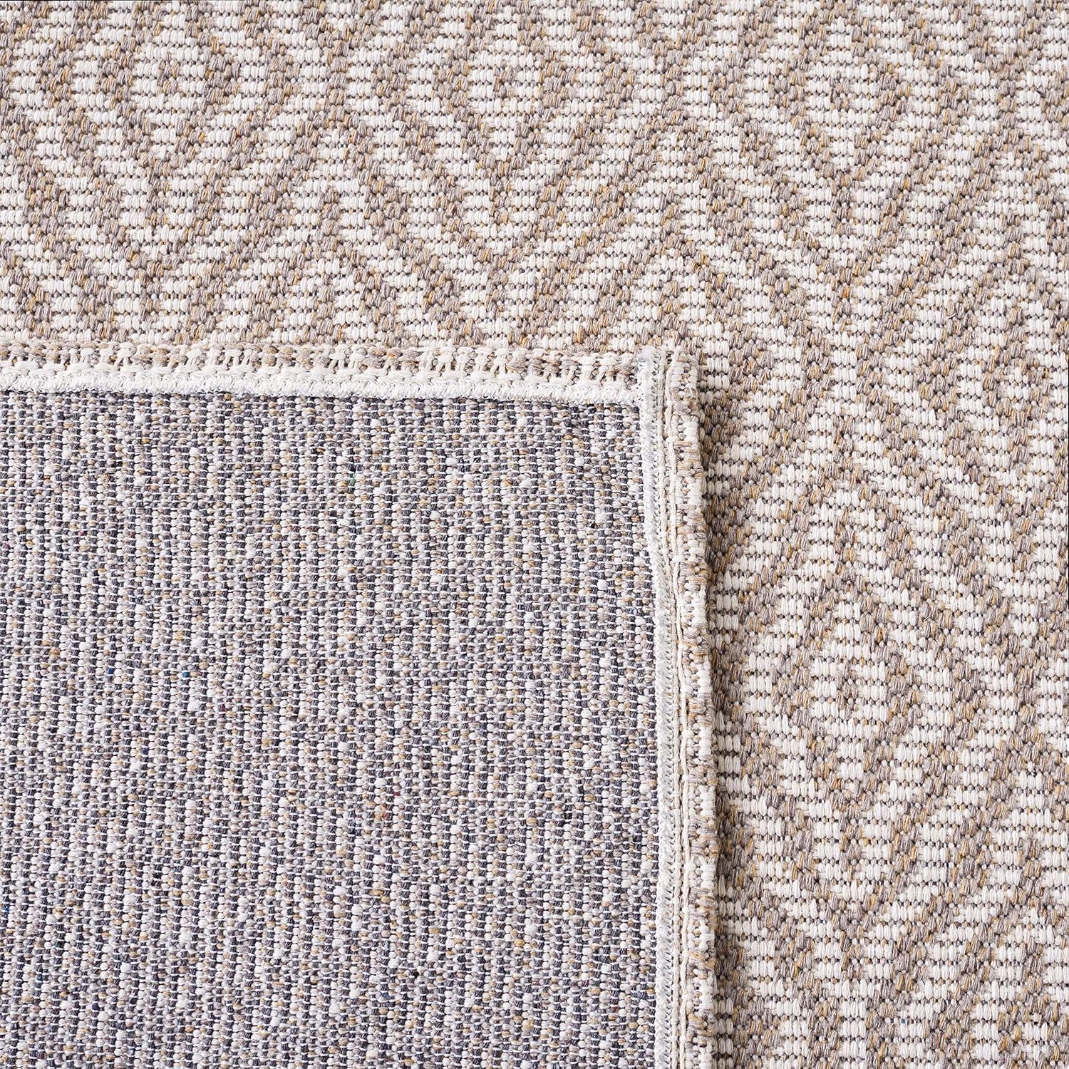 Martha Stewart Rugs Martha Stewart Cotton Geometric Rug in Taupe