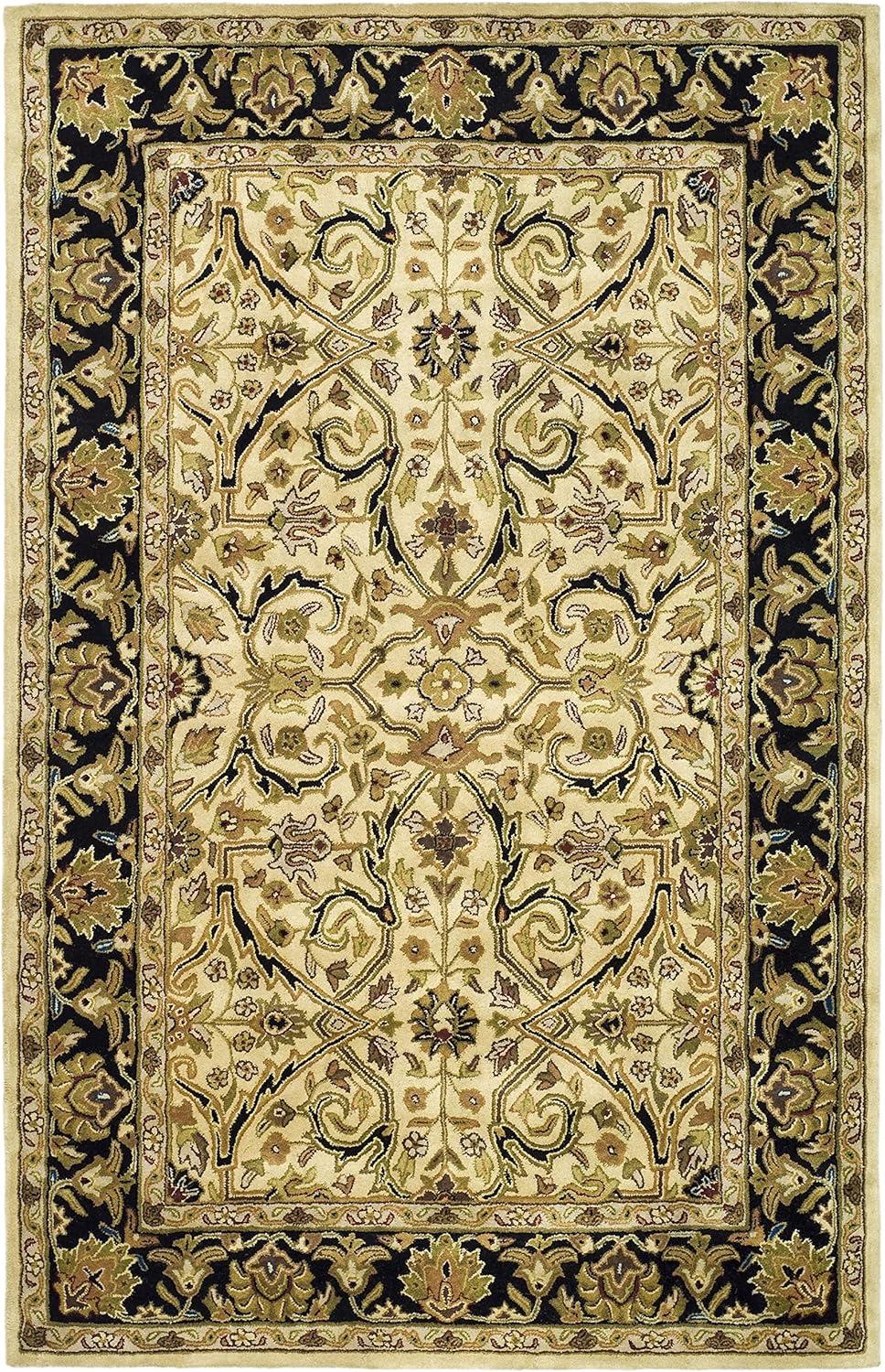 SAFAVIEH Heritage Oslo Traditional Wool Area Rug, Ivory/Black, 5' x 8'