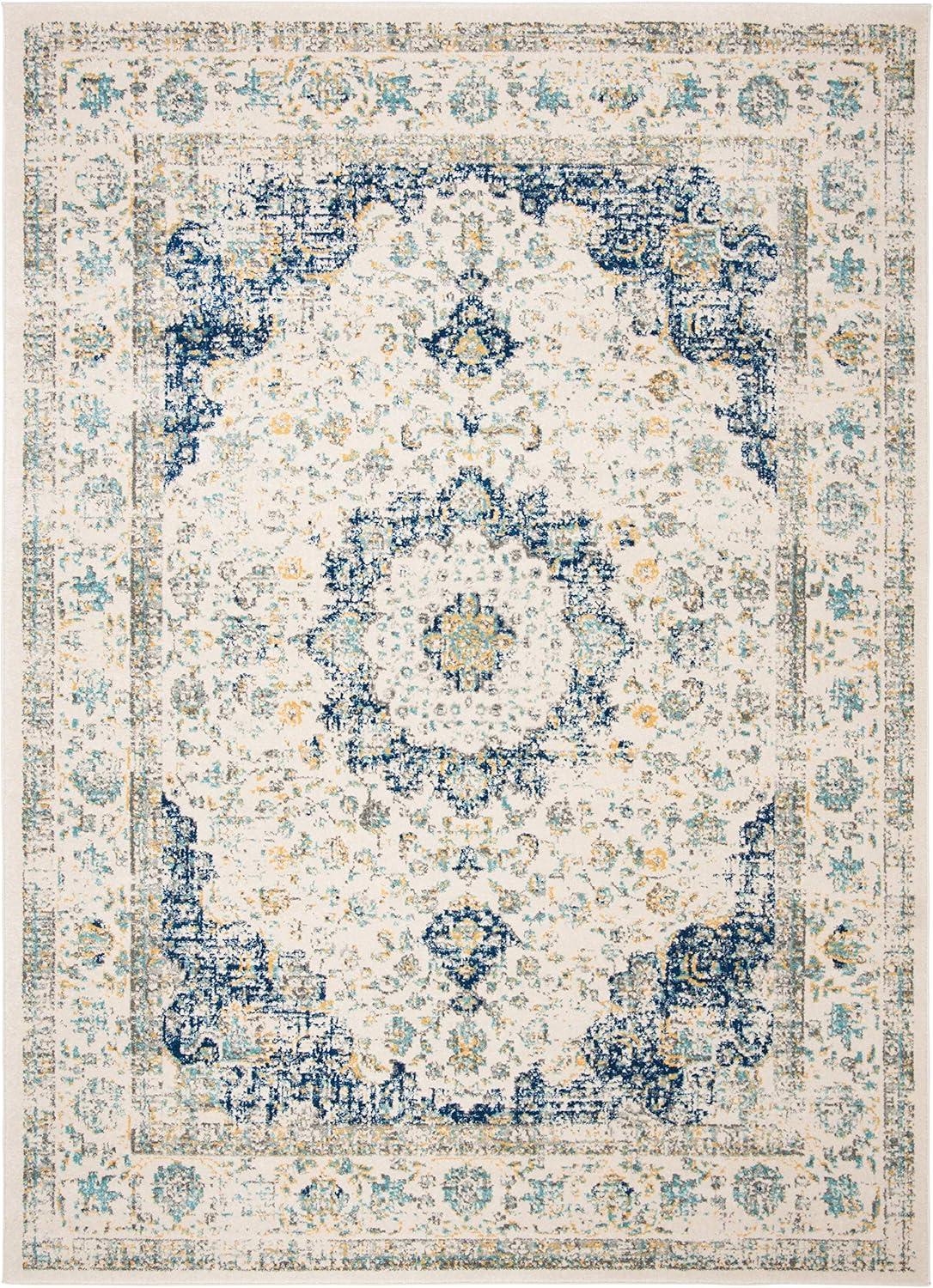 Evoke EVK220 Power Loomed Area Rug - Ivory/Blue - 10'x14' - Safavieh.
