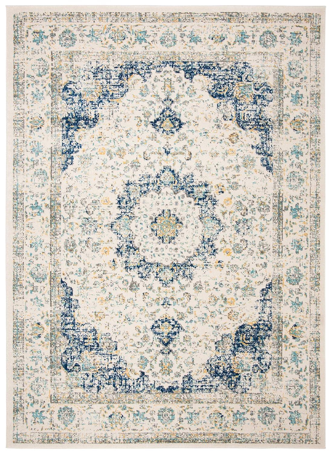 Evoke EVK220 Power Loomed Area Rug - Ivory/Blue - 10'x14' - Safavieh.