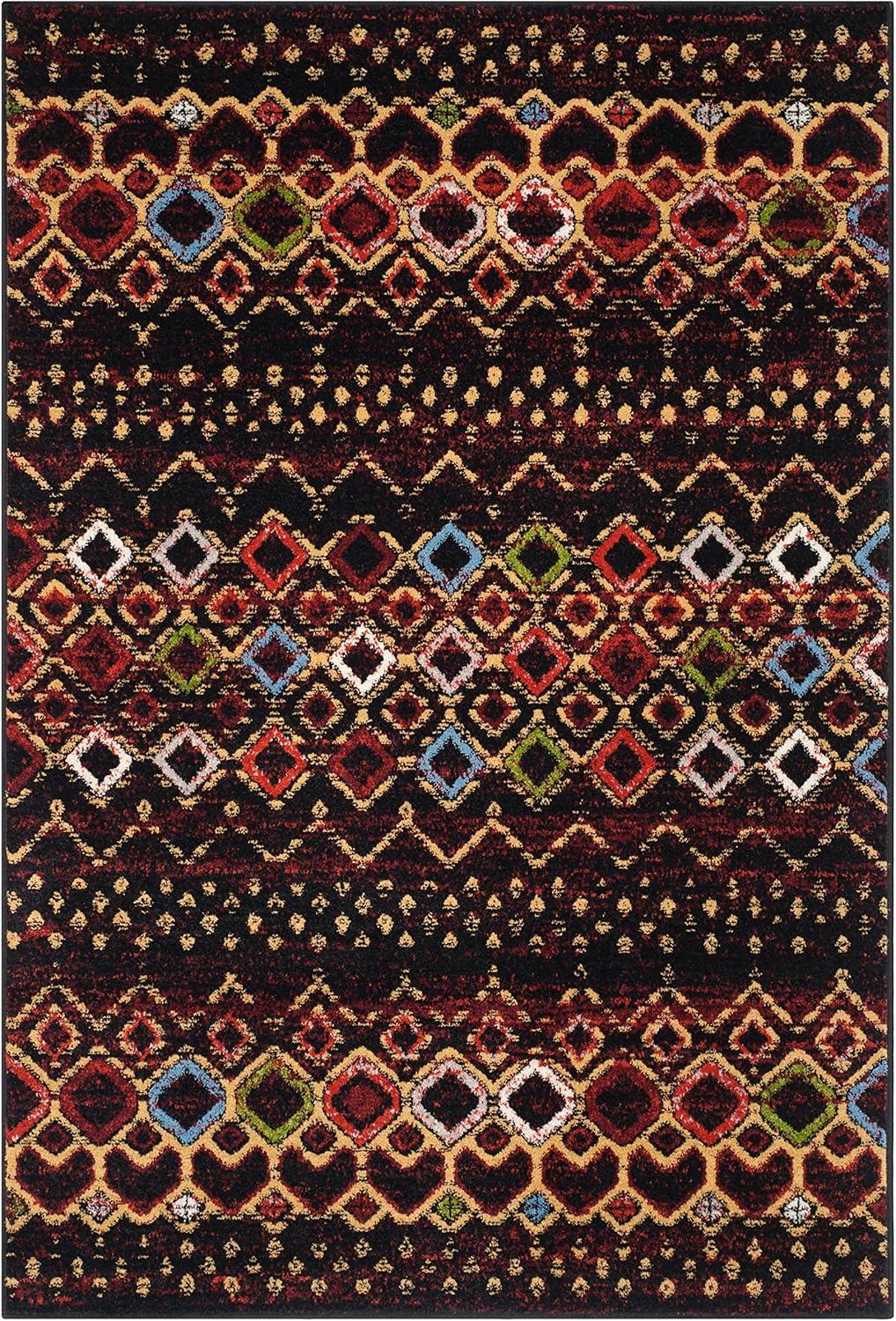 Safavieh Amsterdam Gladwin Geometric Area Rug, Black/Multi, 4' x 6'