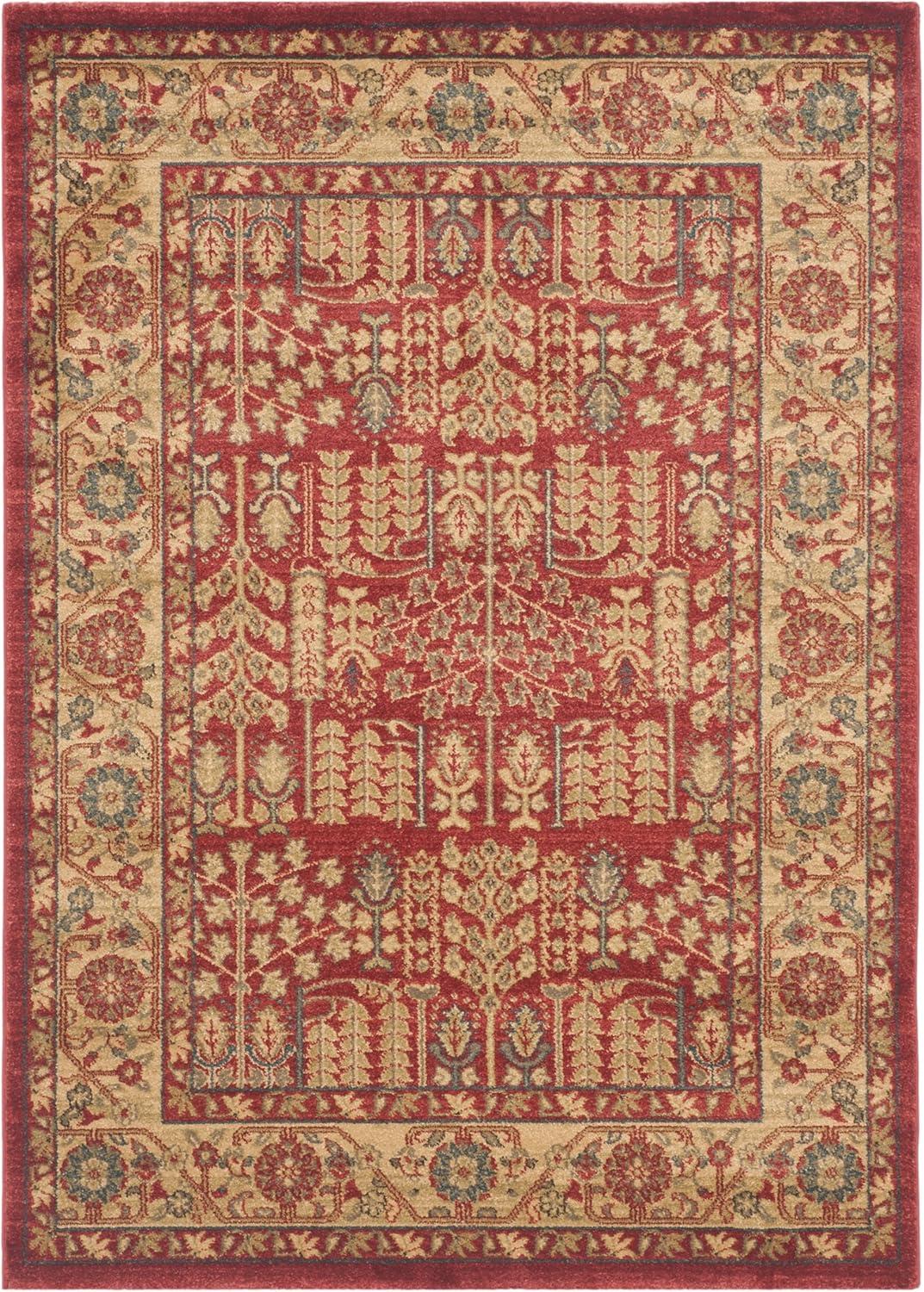 Mahal MAH697 Power Loomed Indoor Area Rug - Red/Natural - 4'x5'7" - Safavieh.