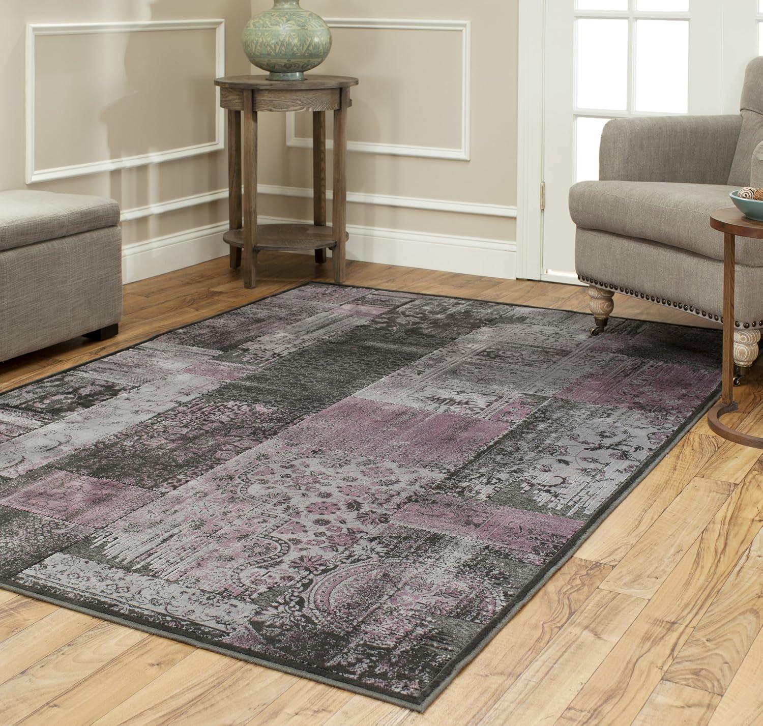 SAFAVIEH Paradise Gaila Abstract Floral Area Rug, Charcoal/Multi, 8' x 11'2"