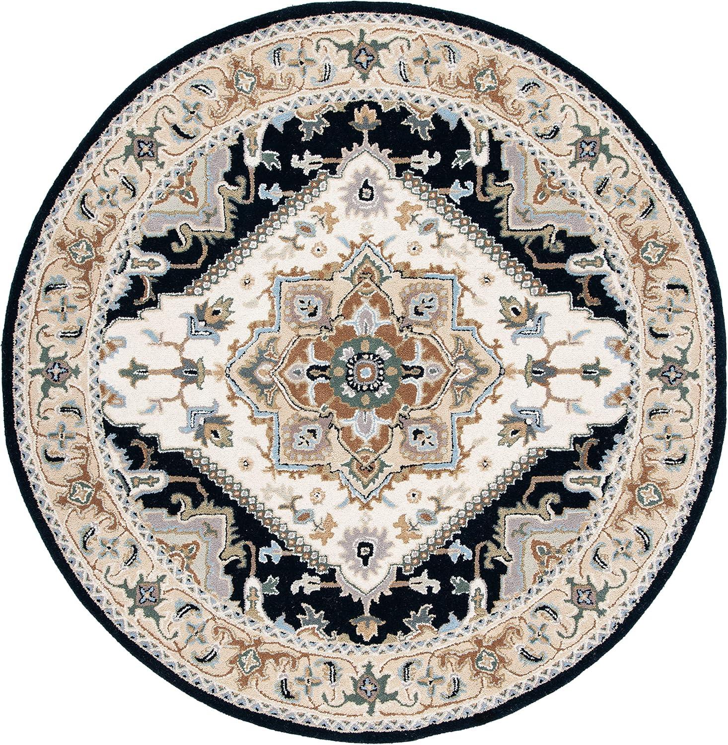Heritage HG625 Handmade Area Rug - 8' Round - Red - Safavieh