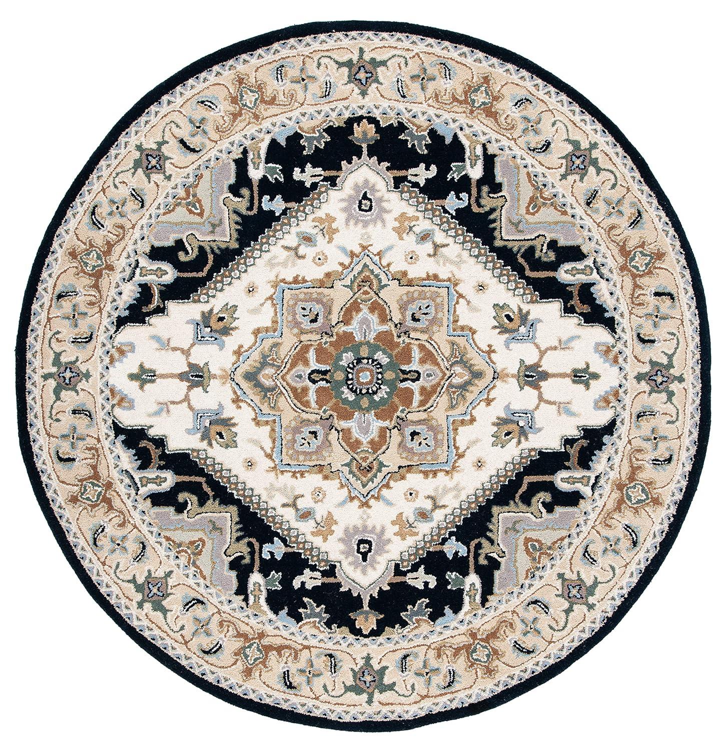 Heritage HG625 Handmade Area Rug - 8' Round - Red - Safavieh