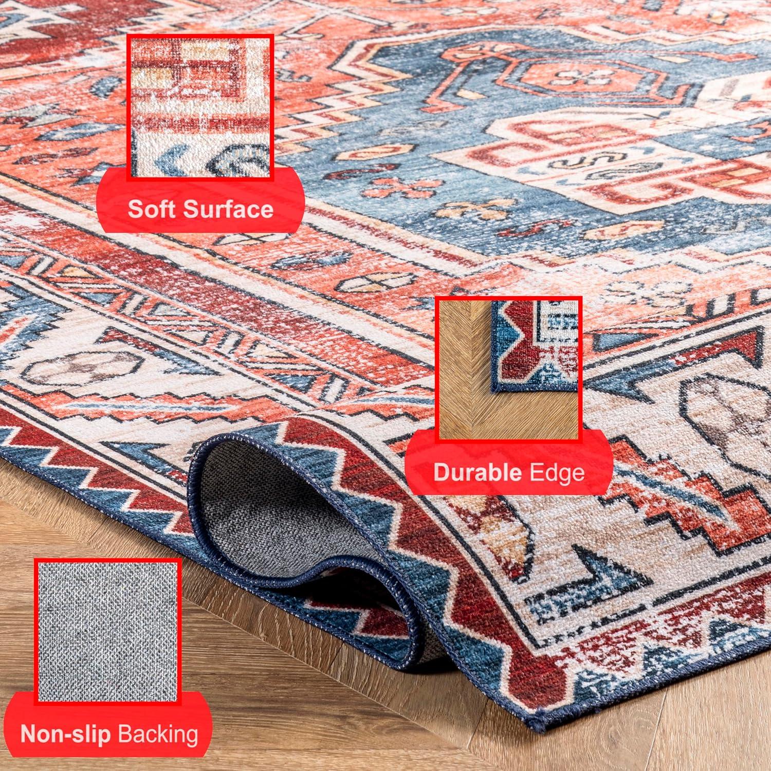 Nuloom Marli Machine Washable Faded Medallion Indoor Area Rug