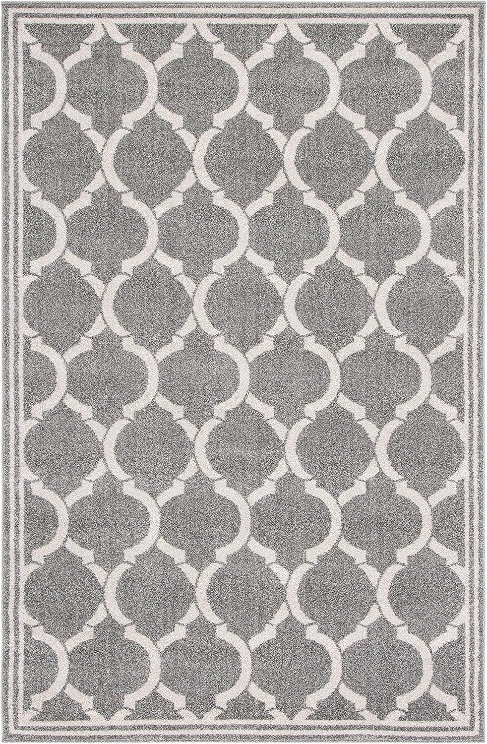 Amherst AMT415 Power Loomed Indoor Area Rug - Dark Grey/Beige - 4'x6' - Safavieh