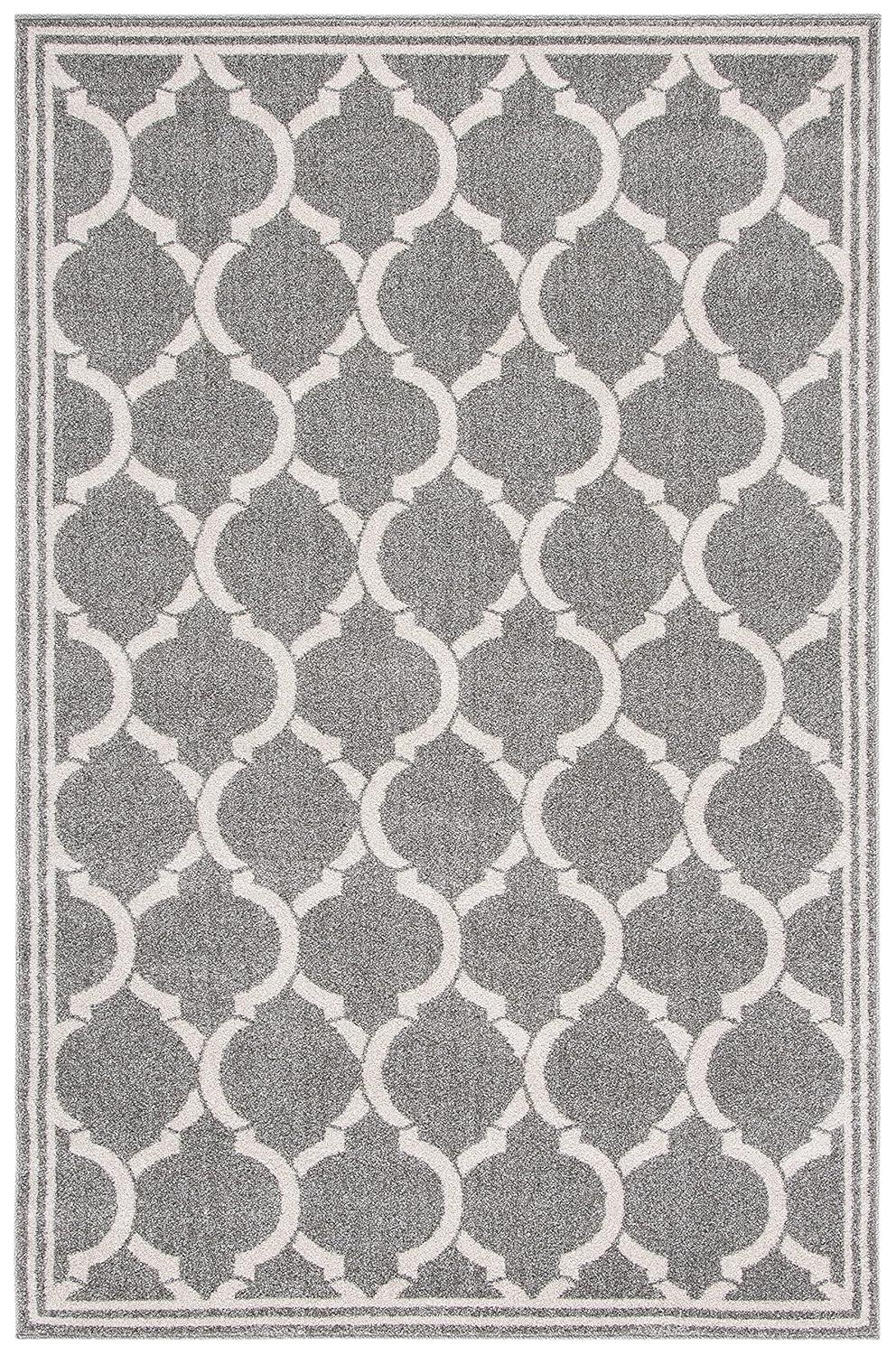 Amherst AMT415 Power Loomed Indoor Area Rug - Dark Grey/Beige - 4'x6' - Safavieh
