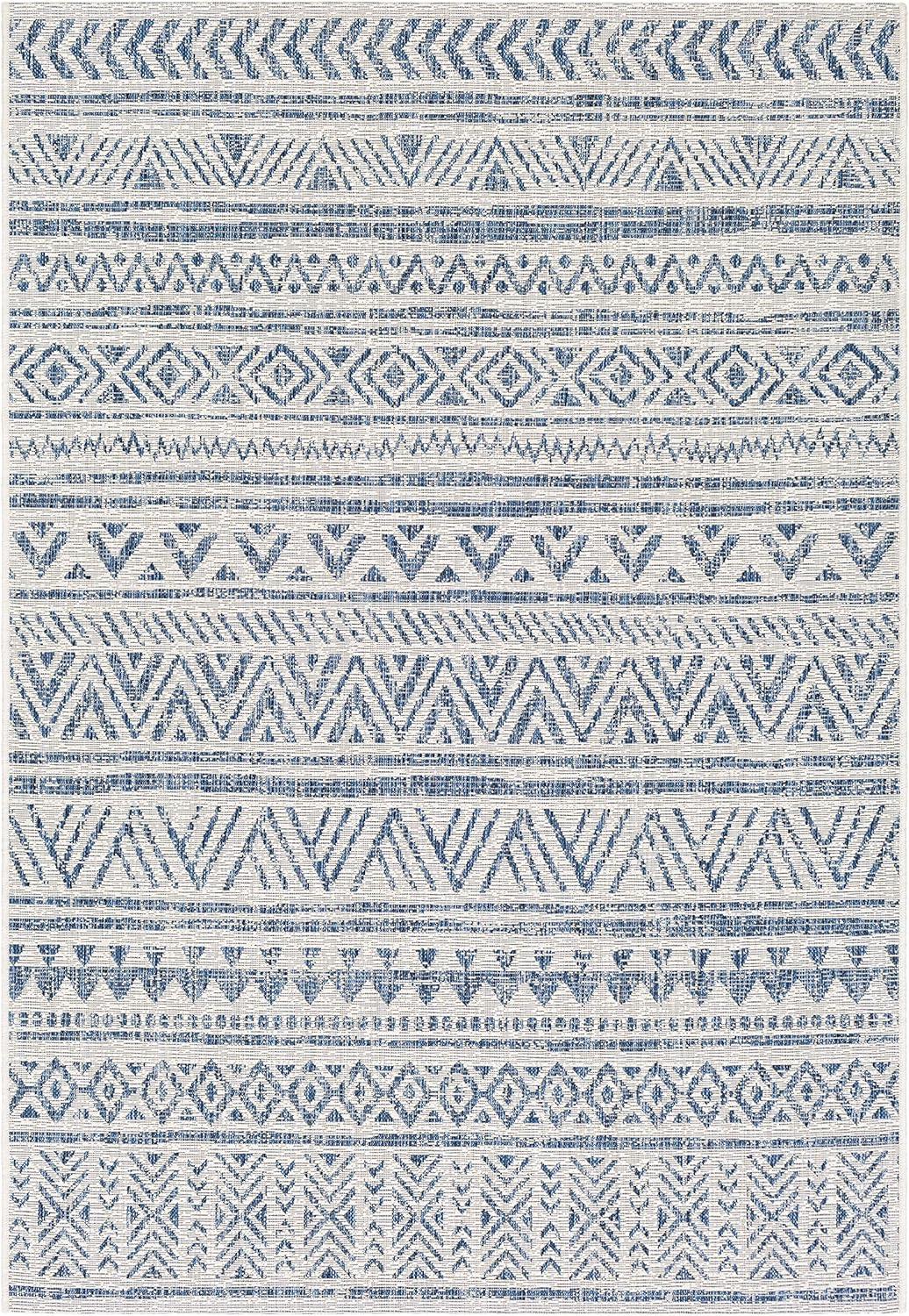 Valora Navy 7'10" x 10'2" Synthetic Outdoor Rug