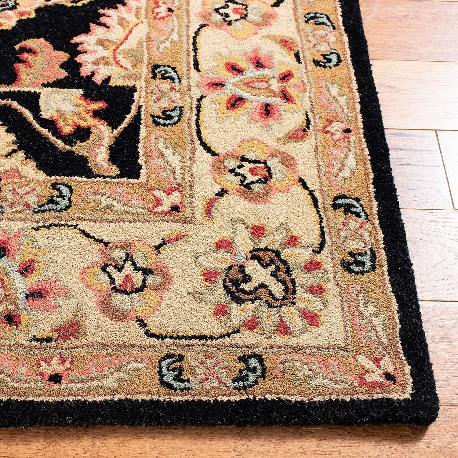 Heritage HG957 Handmade Area Rug - 4'x6' - Black/Beige - Safavieh