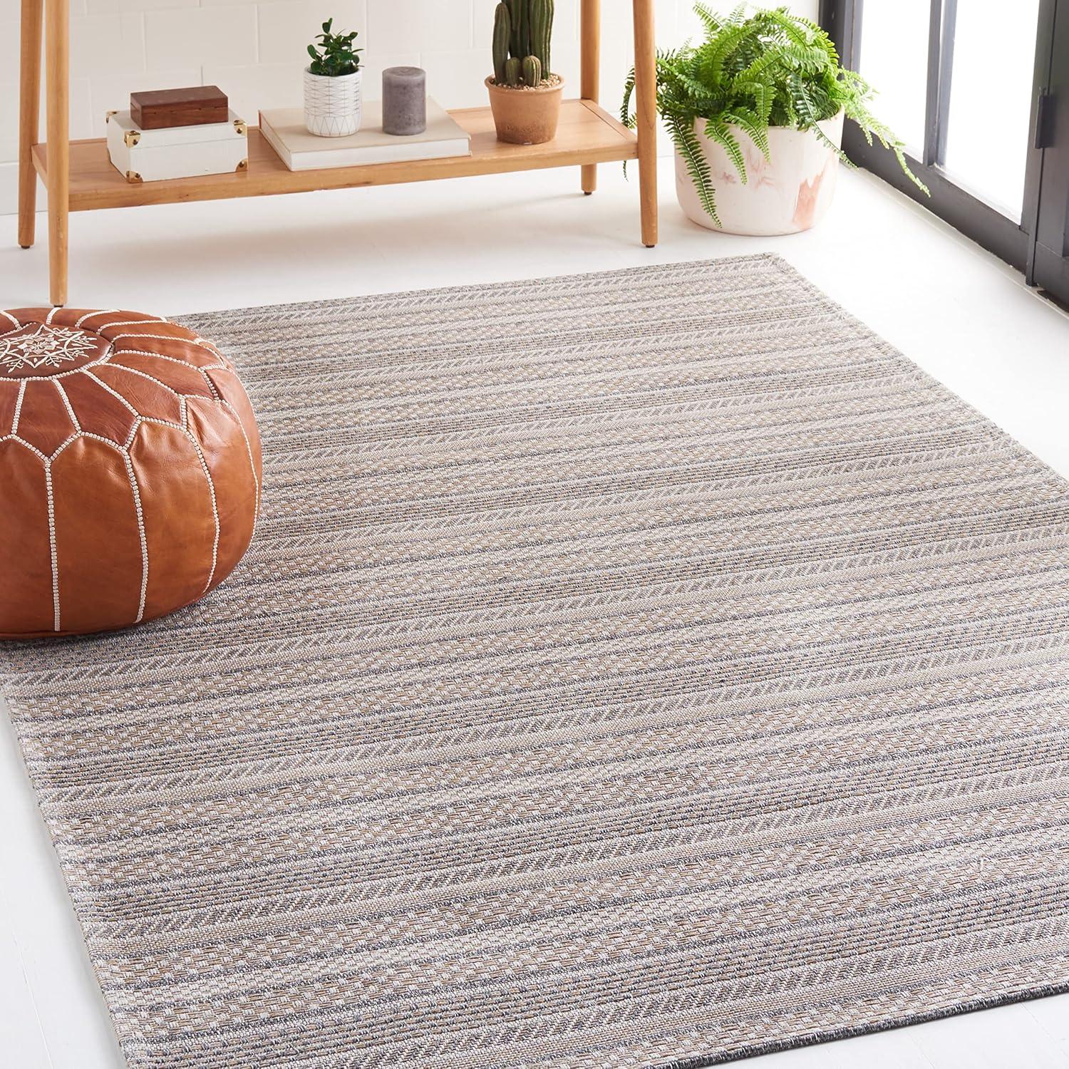 Martha Stewart Rugs Martha Stewart Cotton Striped Rug in Gray/Taupe